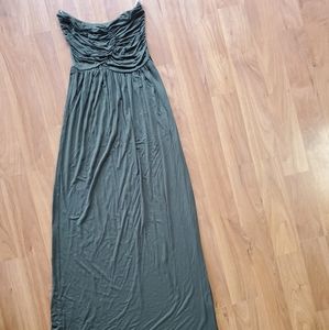 Forest Green Floor-length Strapless Dress